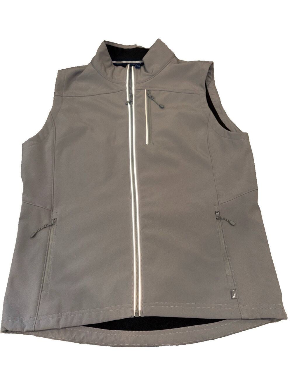 Nautica Men’s Softshell Vest fleece lined Grey Sz Large #4488